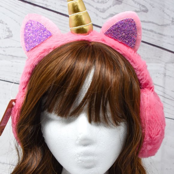 Unicorn Kids/Adult Solid Plush Adjustable Earmuff - Picture 6 of 13